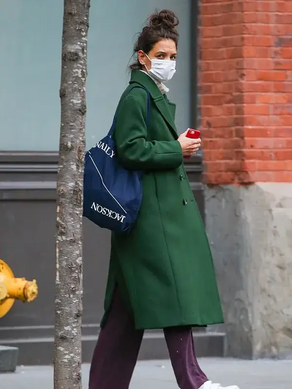 Katie Holmes Rare Objects Coat | Rare Objects Green Wool Coat