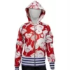 Lisa I Love America Sophie Marceau Red Floral Printed Hooded Jacket