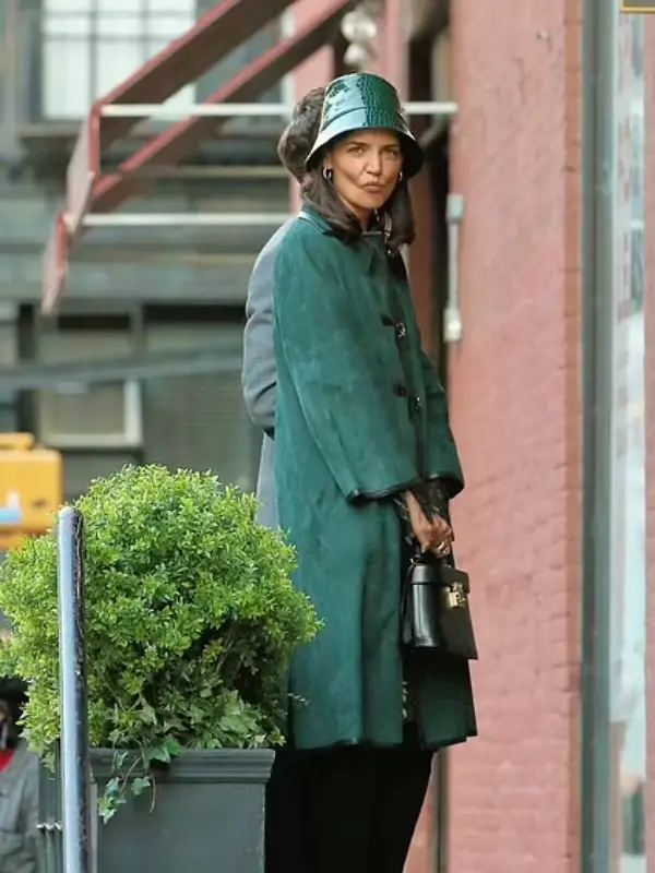 Rare Objects Katie Holmes Green Trench Coat