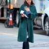 Rare Objects Katie Holmes Green Suede Leather Coat