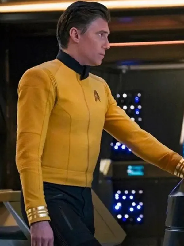 Anson Mount Star Trek Strange New Worlds Captain Christopher Pike Yellow Jacket