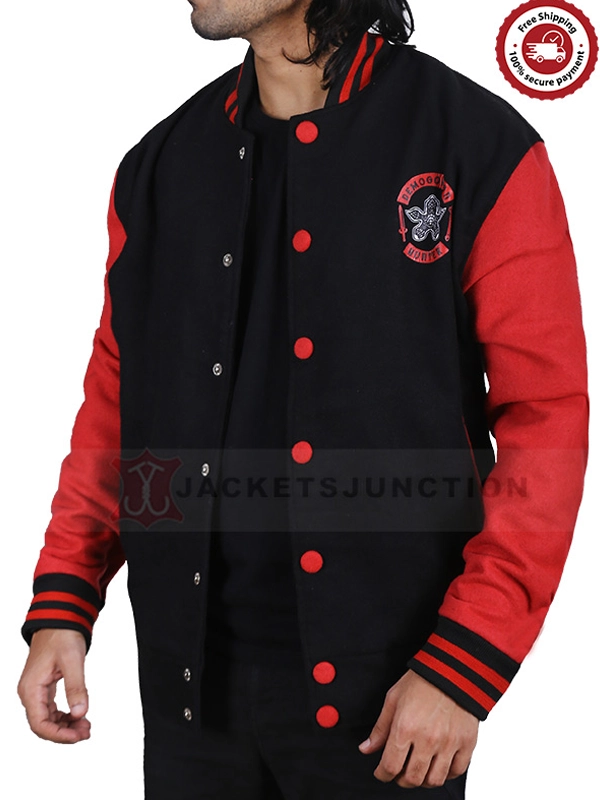 Demogorgon Hunter Red and Black Varsity Jacket