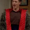 French Stewart 3rd Rock from the Sun Harry Solomon Fur Grey & Red Jacket