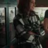 Mira Irma Vep 2022 Alicia Vikander Black & White Plaid Jacket