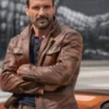 Roy Pulver Boss Level Frank Grillo Brown Leather Jacket