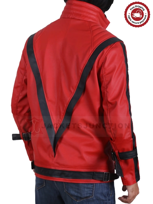 Michael Jackson Thriller Red Leather Jacket