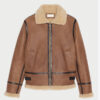 Anderson Light Brown Sheepskin Shearling Aviator Jacket