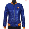 Astros Sequin Jacket Houston Baseball Team Glitter Blue Jacket