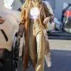 Hailey Bieber Brown Coat