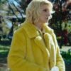 Najwa Nimri Holy Family Yellow Shearling Coat