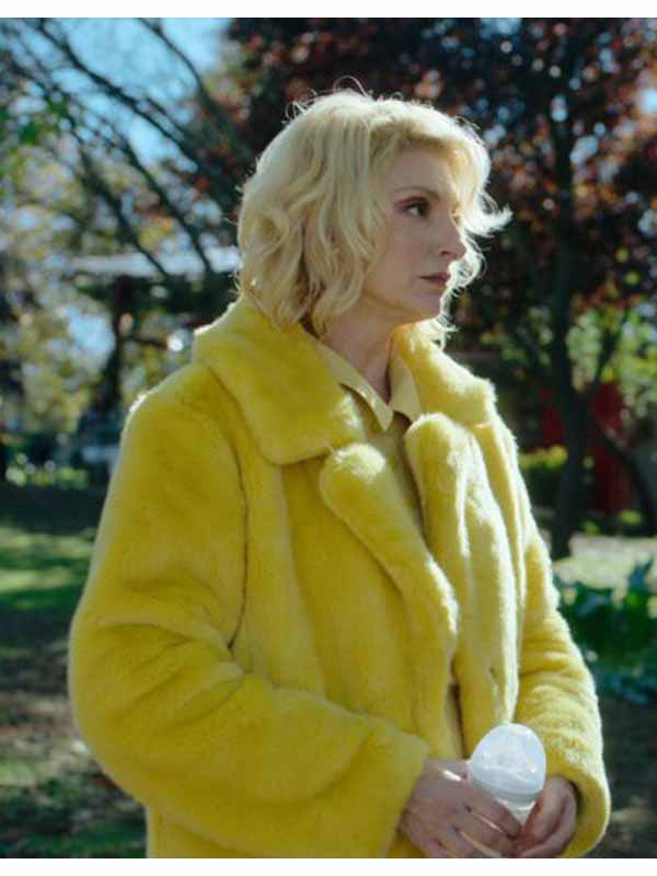 Najwa Nimri Holy Family Yellow Shearling Coat