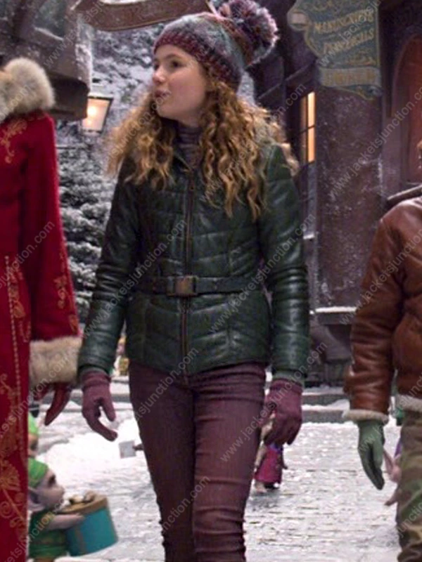 Kate The Christmas Chronicles 2 Darby Camp Green Leather Jacket