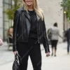 Kate Upton Black Leather Jacket