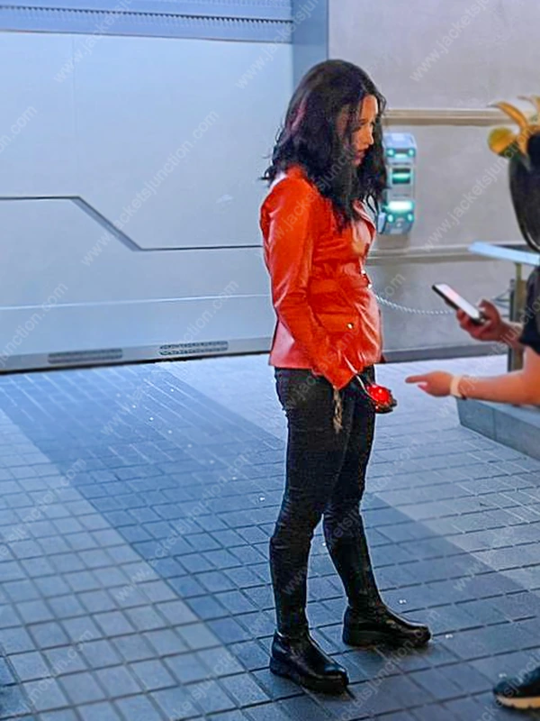 Laura Donnelly Orange Leather Jacket