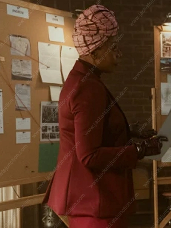 Theodora Birch The Watcher Noma Dumezweni Maroon Coat