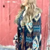 Beth Dutton Yellowstone Blue Tribal Coat