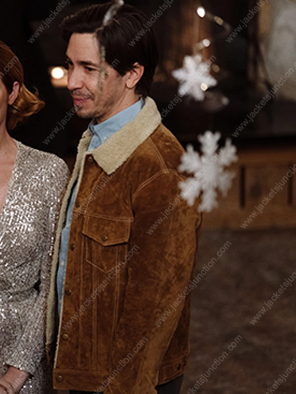 Justin Long Brown Shearling Jacket