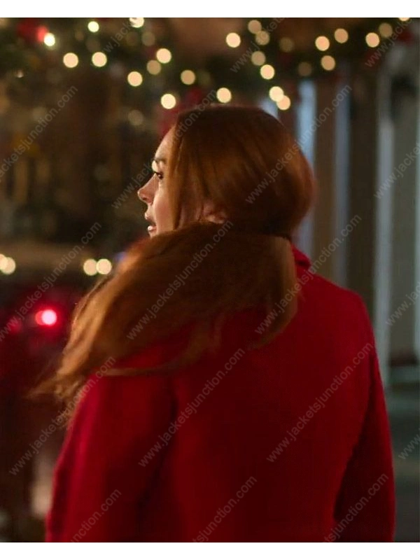 Lindsay Lohan Falling for Christmas Red Coat