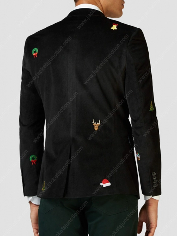 Mens Christmas Black Blazer Tuxedo