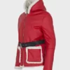 Santa Claus Red Hooded Leather Jacket