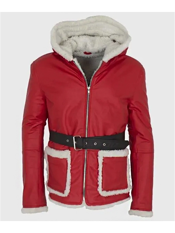 Santa Claus Red Leather Jacket