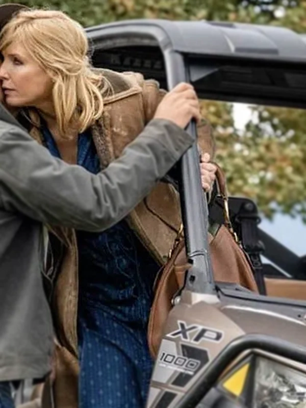 Yellowstone Beth Dutton Brown Suede Leather Coat