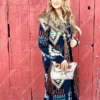 Yellowstone Kelly Reilly Blue Tribal Coat