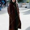 Zoey Deutch Brown Coat