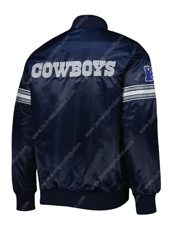 Men's By Way of Dallas Black Dallas Cowboys Satin Varsity Full