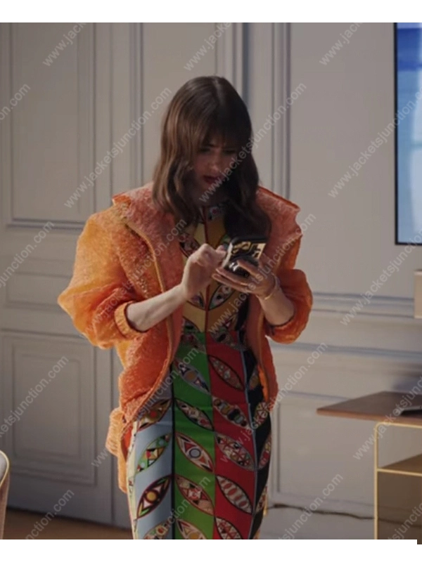 Emily In Paris S03 Lily Collins Orange Jacket