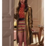 Lily Collins Emily in Paris S03 Golden Coat