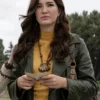 Firefly Lane S02 Ali Skovbye Green Leather Coat