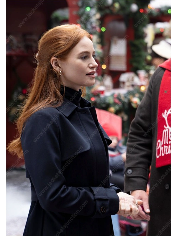 Hotel for the Holidays Madelaine Petsch Black Coat