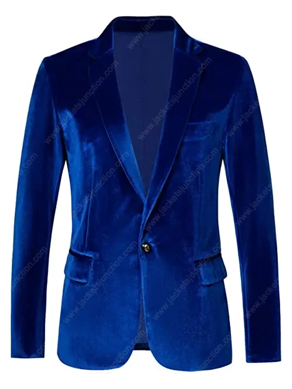 I Hate Christmas Titti Blue Velvet Blazer