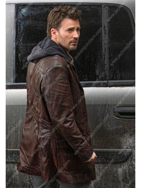 Chris Evans One Leather Trench Coat