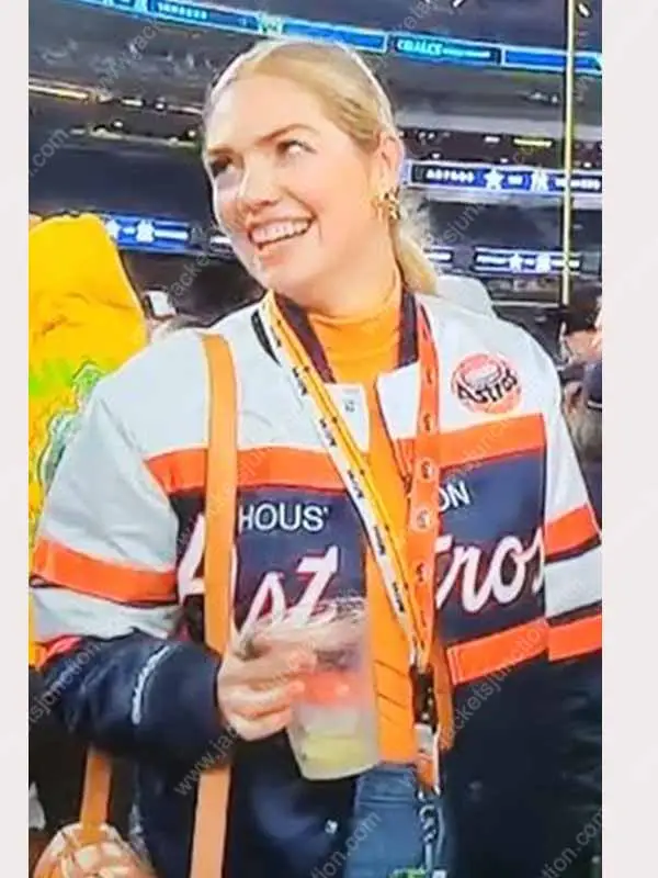 Kate Upton wears awesome custom Justin Verlander Astros jacket to ALCS