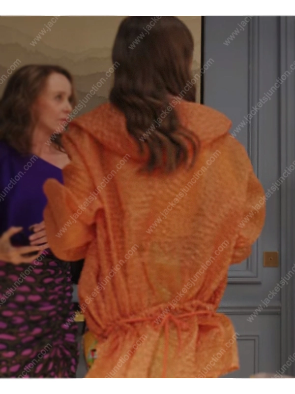 Lily Collins Emily in Paris S02 Orange Hooded Jacket