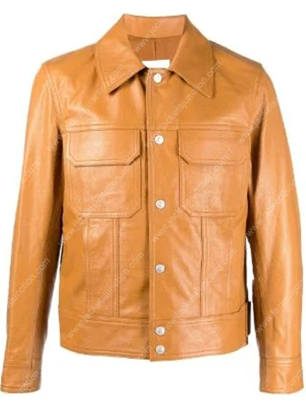 Lucas Bravo Tan Brown Leather Jacket