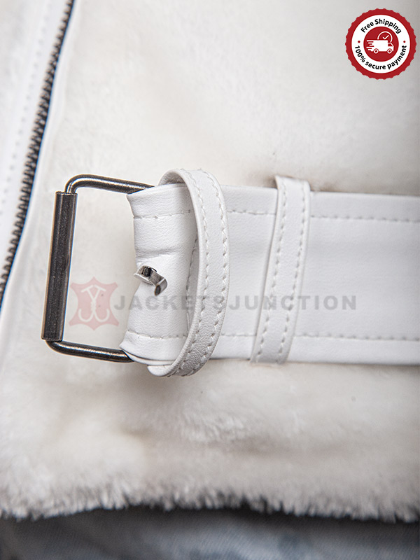 Max Meladze Shearling Jacket Belt Detail