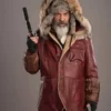 Mel Gibson Fatman Chris Maroon Parka Leather Jacket