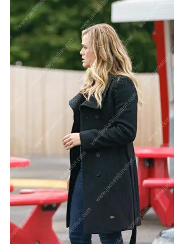 Melissa Roxburgh Black Wool Coat