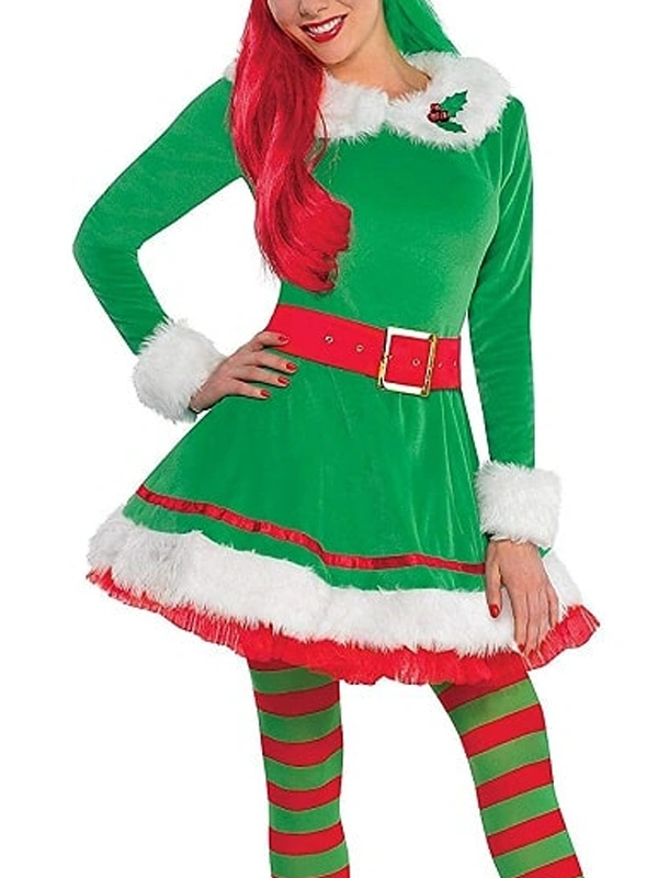 Santa Claus Elf Fancy Dress Frock | Christmas Santa Elf Costume