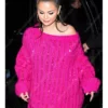 Selena Gomez Pink Knitted Sweater