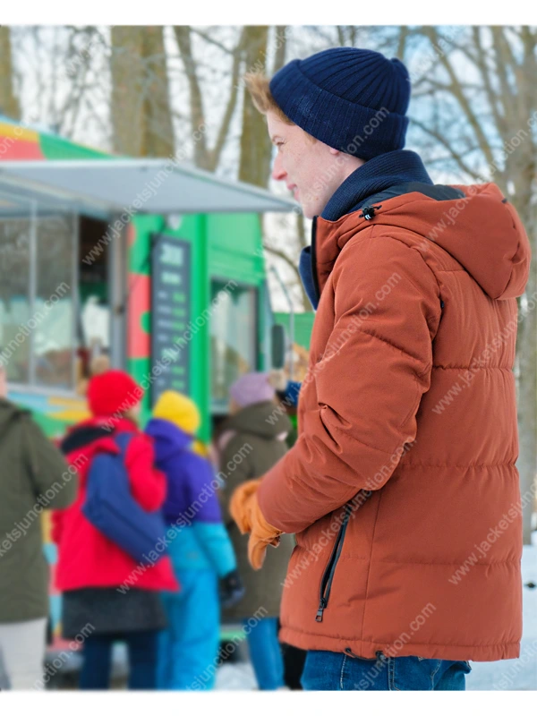 Snow Day 2022 Ky Baldwin Orange Puffer Hooded Jacket