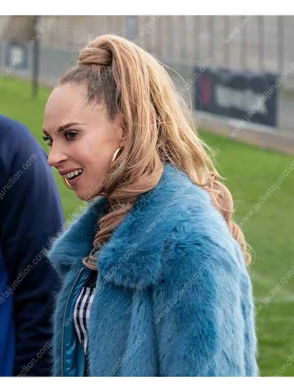 Ted Lasso Keeley Jones Blue Fur Jacket