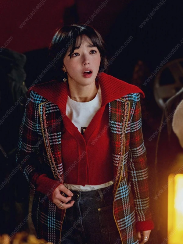 Chae Soo-bin The Fabulous Pyo Ji-Eun Plaid Coat - Jackets Junction