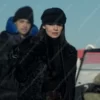 The Recruit 2022 Laura Haddock Black Fur Coat