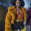 They Cloned Tyrone Teyonah Parris Shearling Jacket