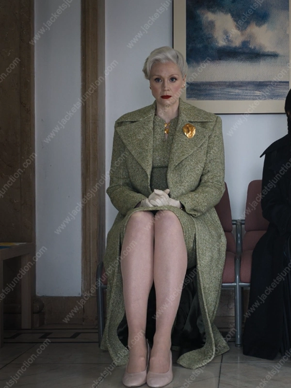 Wednesday Gwendoline Christie Green Coat