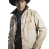 Yellowstone John Dutton White Leather Jacket